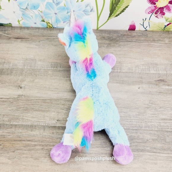 Animal Adventure Blue Unicorn Plush 12" Rainbow Mane Tail Stuffed Animal 2018 - Picture 6 of 8
